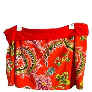 NWT Athena skirted swim orange Paisley tropical bathing suit bottom 12